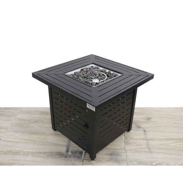 Living Source International 25" H Steel Outdoor Fire Pit Table with Lid ( Grey ) Doba